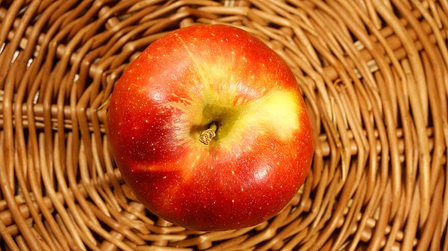 ovoce, jablko, jídlo, organický, svěžest, detail, zralý, košík, Zdravé stravování, zemědělství, občerstvení