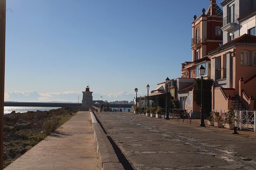 Promenade, Hafen, Leuchtturm, Cadiz, Spanien, die Architektur, Gebäudehülle, Sommer-, berühmter Platz, Küste, Reise