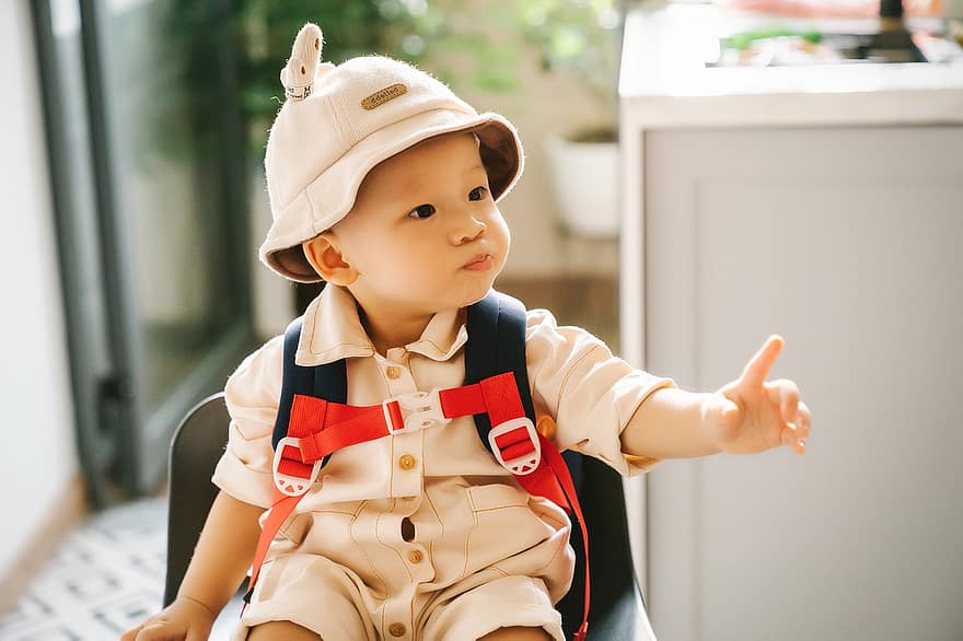 Child, Boy, Cute, Portrait, Baby, Toddler, Hat, Adorable, Sitting, childhood, one person