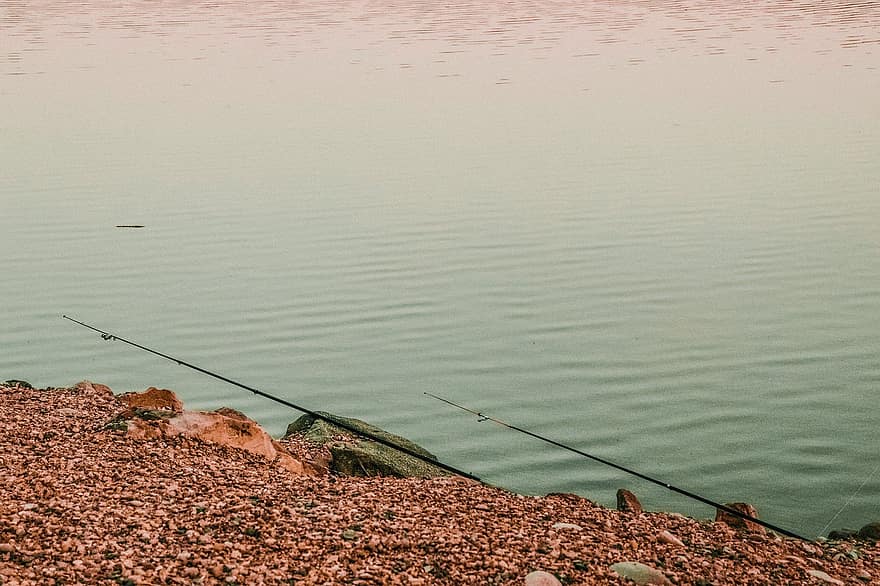 Lac, pêche, des cannes à pêche, pêcheur, eau, mer, calme, la nature, Myanmar