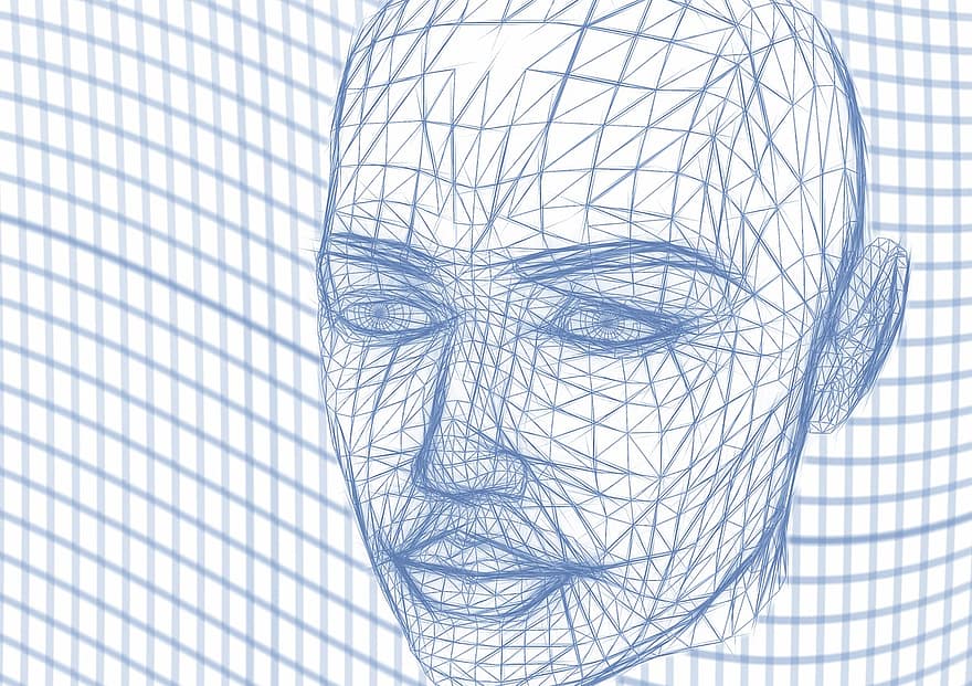 hode, wireframe, ansikt, linjer, web, nettverk, verdensveven, www, robot, internett, abstrakt