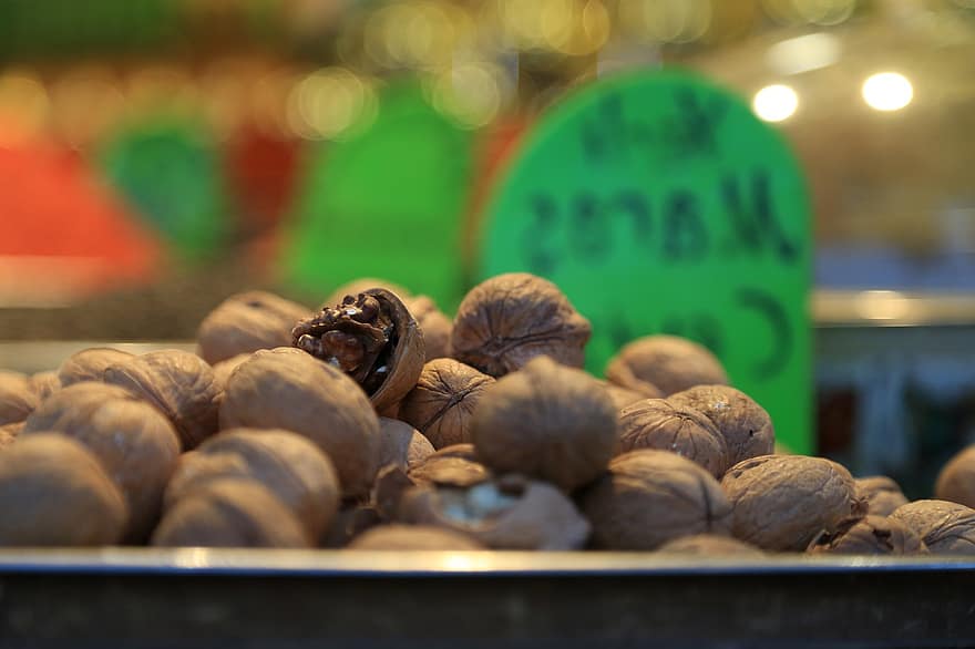Walnut, Nut, Food, Produce, Market, Healthy, close-up, freshness, backgrounds, snack, organic