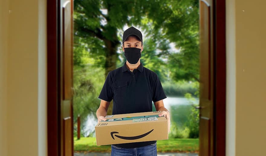 Delivery, Man, Package, Courier, Parcel, Order, Amazon, Online, men, one person, door
