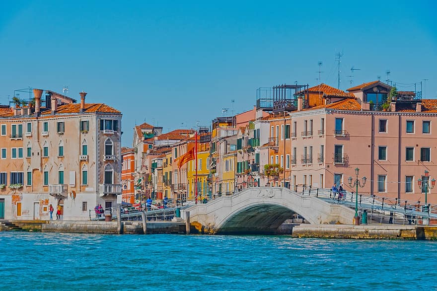 palads, bygning, bro, arkitektur, by-, historisk, turisme, at rejse, hav, Italien, venedig
