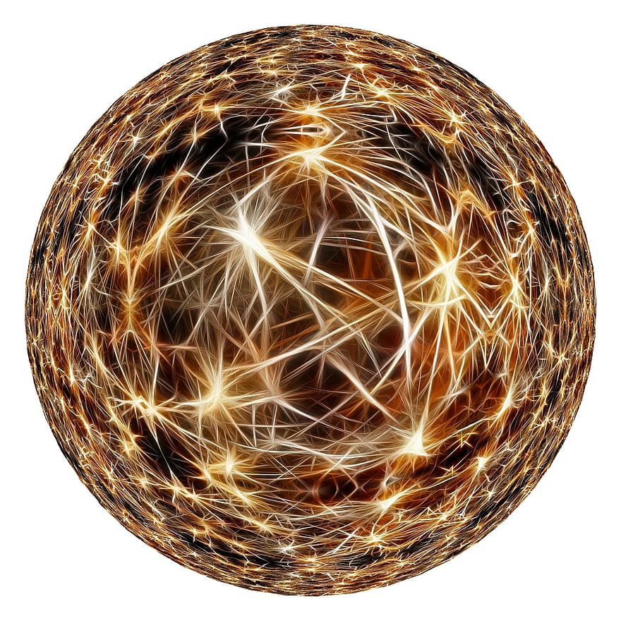 bola, volta, Estrela, trança, textura, estrutura, padronizar, conexão, rede, nó, ouro