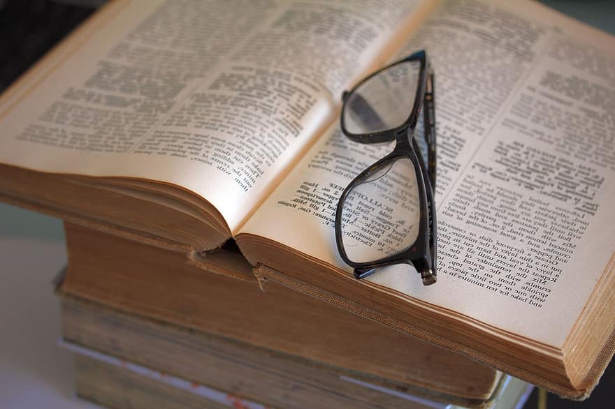 окуляри, книга, читати, сторінки, відкрита книга, книга рецептів, читання, знання, інформація