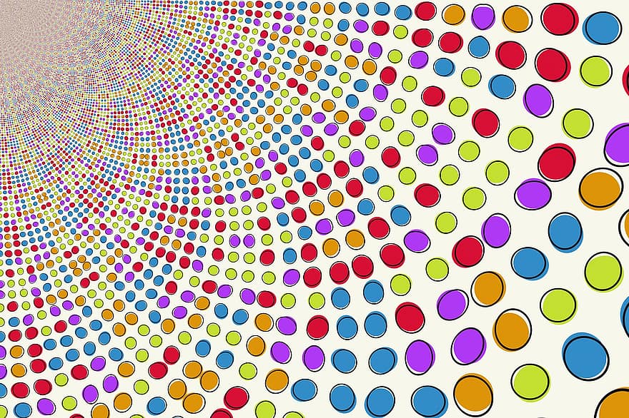 Kunst, polka prikker, mønster, design, bakgrunns, bakgrunn, abstrakt, multi farget, sirkel, bakteppe, vektor
