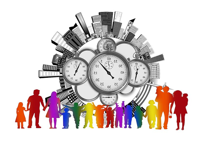 temps, gestion du temps, famille, chronomètre, ville, l'horizon, autogestion, affaires, Parents, les enfants, structuration