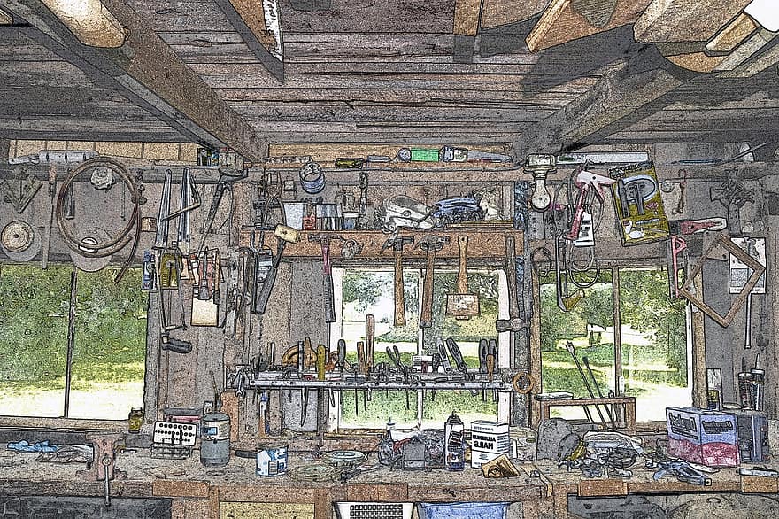 taller, tienda, mesa de trabajo, carpinteria, trabajo de la madera, carpintería, Compras grises
