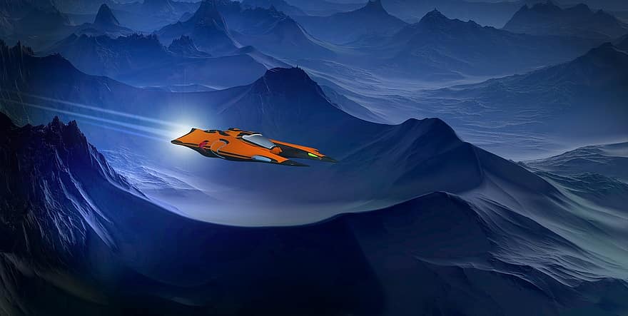 Spaceship, Raumgleiter, 3d-model, Construction, Drive, Performance, Speed, Abentuer, Space, Hyper Jump, Superluminal