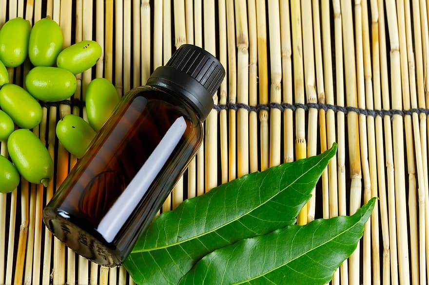 Essential Oil, Neem, Herbal, Packaging, Background, Bottle, Care, Close-up, Essential, Extract, Fresh