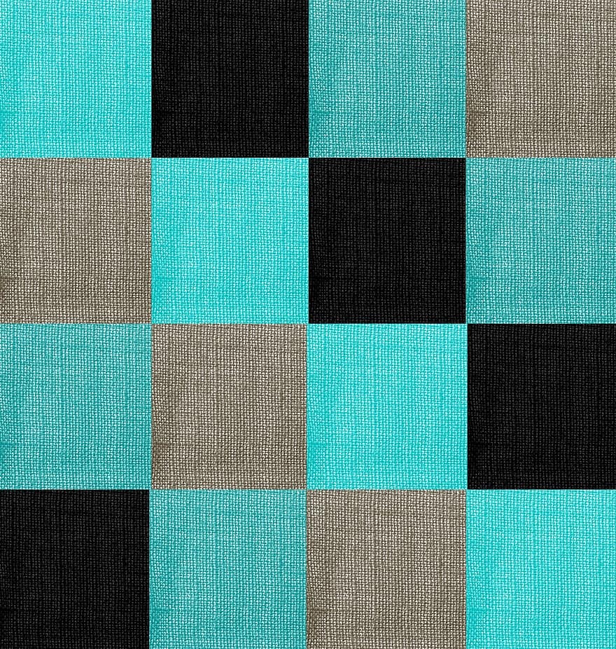 Fabric, Texture, Grey, Aqua, Black, Blocks, Geometric, Pattern, Shapes, Gray, Turquoise