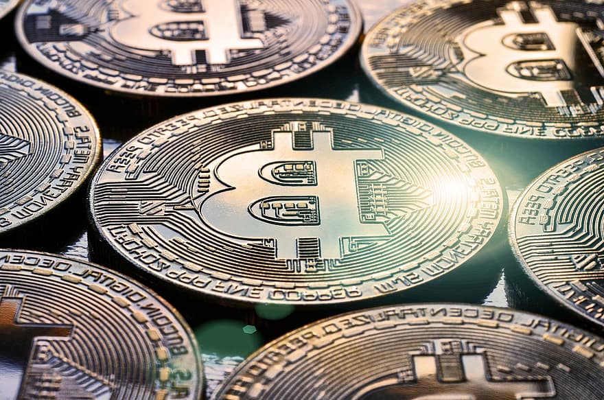 Bitcoin, kryptovaluta, mynter, krypto, blockchain, finansiere, penger, investering, vekst, valuta