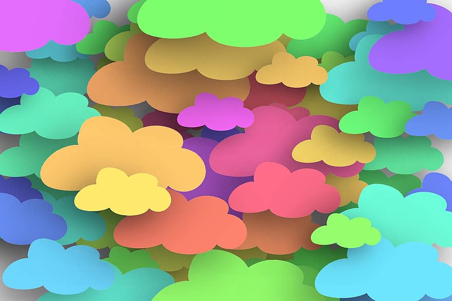 Cloud, Clouds, Color, Colorful, Sky, Background, Comic, Cumulus Humilis, Blue