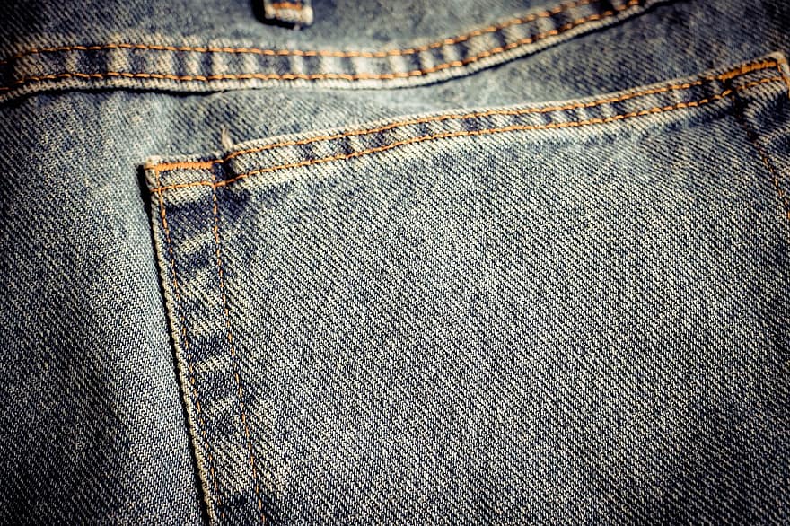 jeans, denim, bukser, klær, mote, blå, materiale