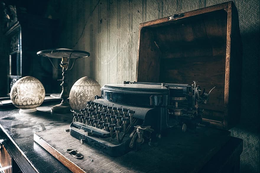skrivemaskine, gammel, årgang, antik, retro, forfatter, nostalgi