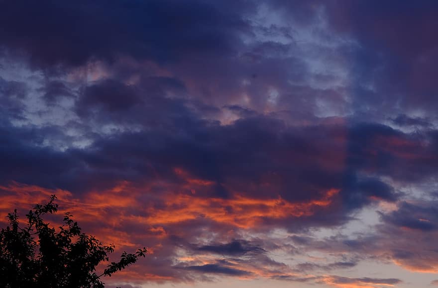 небе, залез, облаци, здрач, полумрак, картина изобразяваща небе, Cloudscape, зарево, метеорология