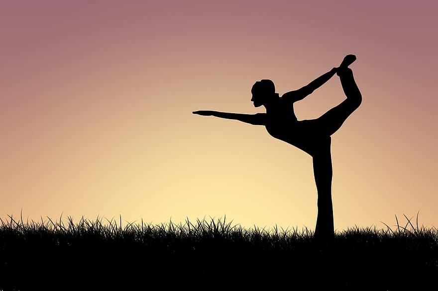 mulher, ioga, silhueta, pose, pose de ioga, exercício, meditação, ginástica, saúde, estilo de vida, relaxamento