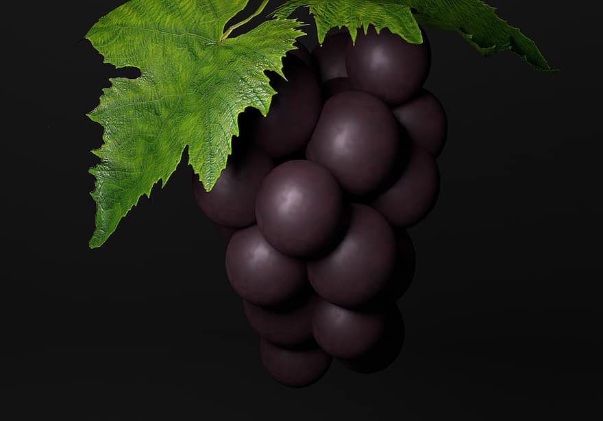 klase med druer, Tredimensjonalt bilde