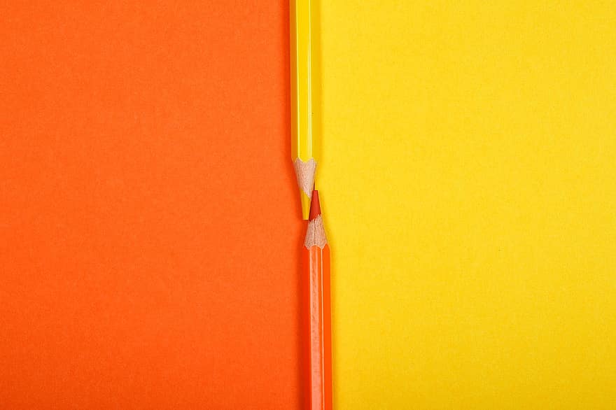 arte, lápis de cor, fundo, papel de parede, amarelo, laranja, sombra, cores, lápis, desenhar, paleta