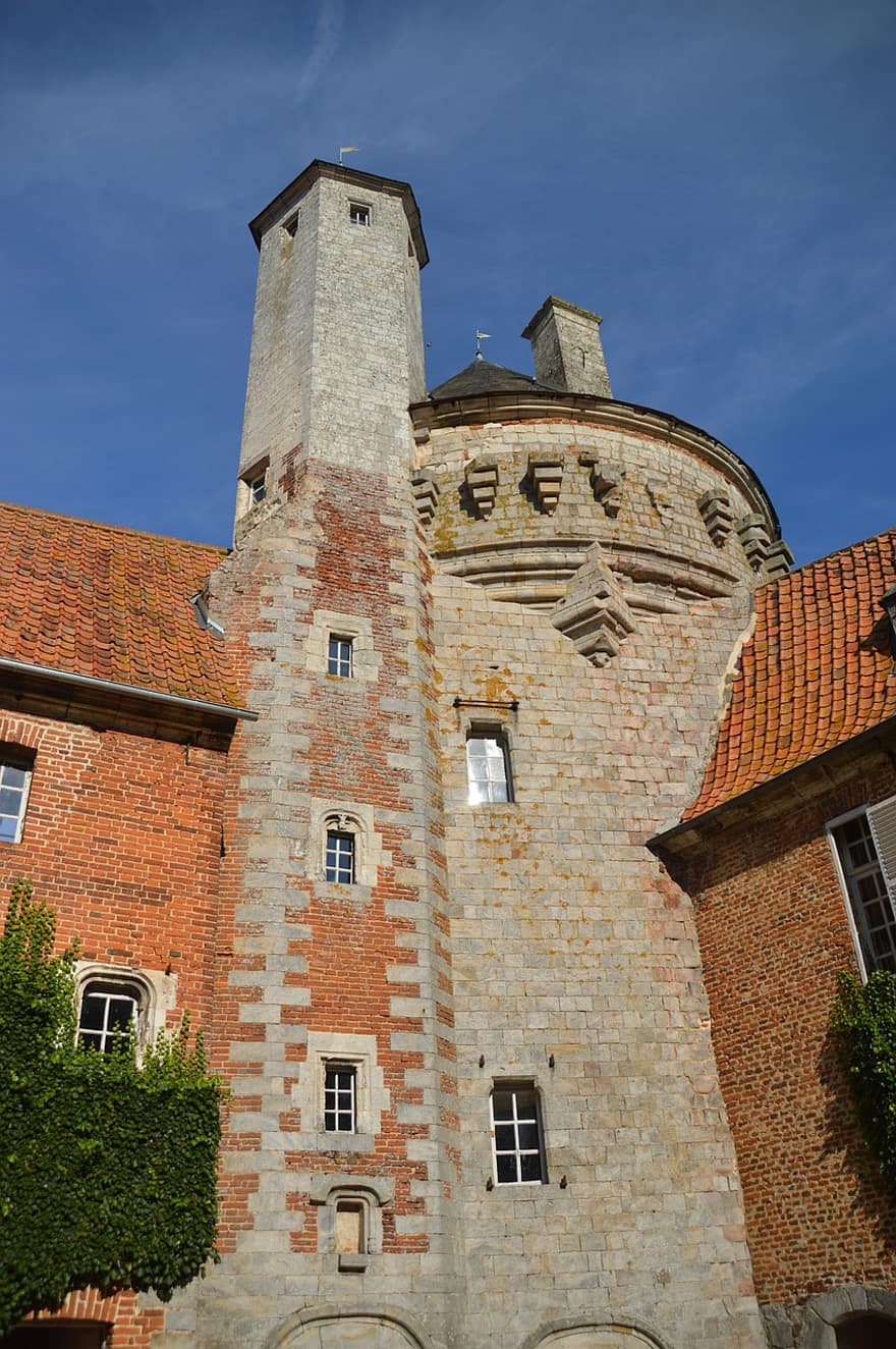 Schloss, Turm, olhain, Hauts de France, Chateau D'olhain, Monument, Wachturm, historisch, mittelalterlich, die Architektur, Wahrzeichen