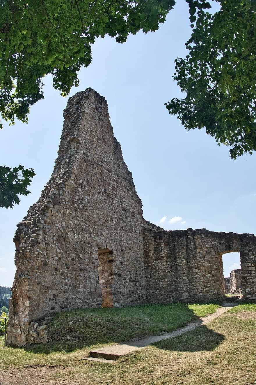 restos, arruinado, fortaleza, roto, abandonado, castillo, antiguo, arquitectura, historia, vieja ruina, cristianismo