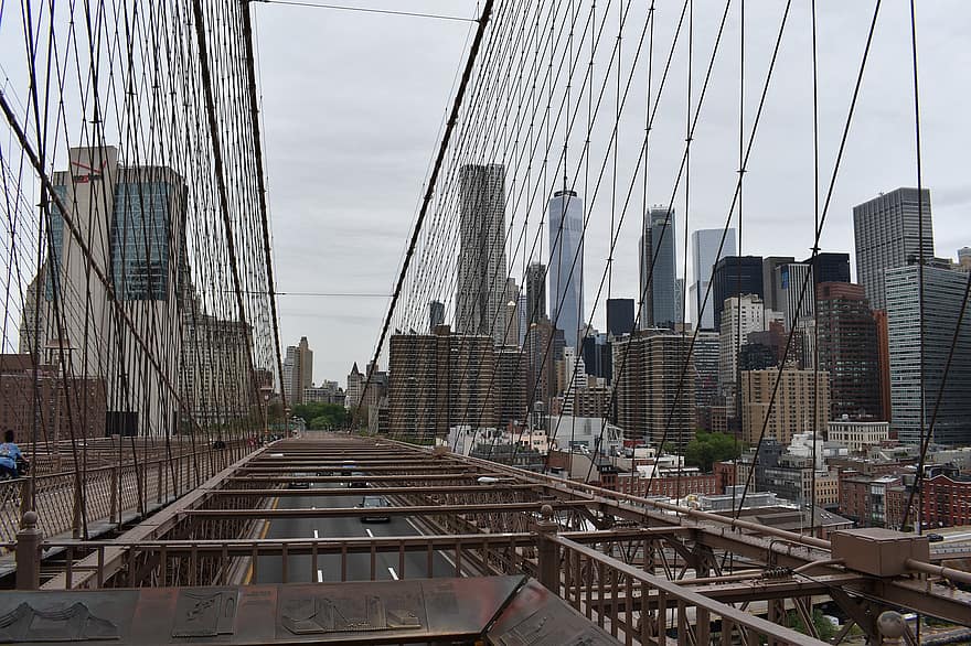 Ponte do Brooklyn, ponte, estrutura, ponto de referência, urbano