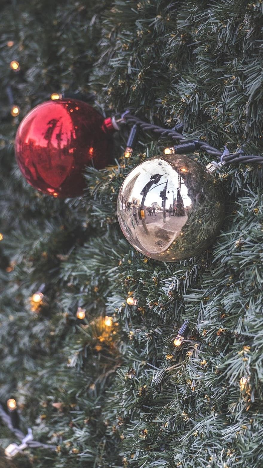 Kalėdos, žiemą, apdaila, raudona, šventė, medis, geltona, atspindys, sezoną, Kalėdų papuošimas, Kalėdų ornamentas