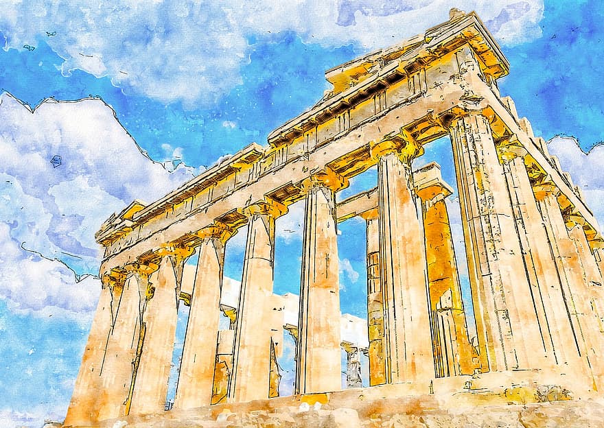 Partenón, Grecia, acrópolis, arquitectura, Atenas, columna, clásico, griego, mármol, antiguo, Edificio histórico