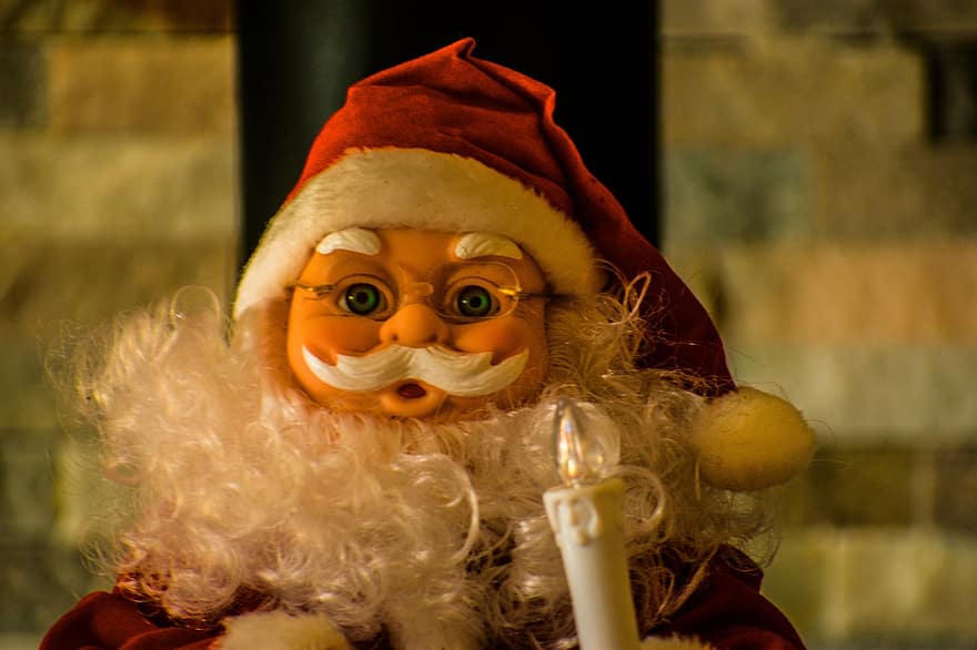 Papai Noel, interior, decoração, dezembro, Natal, fantoche