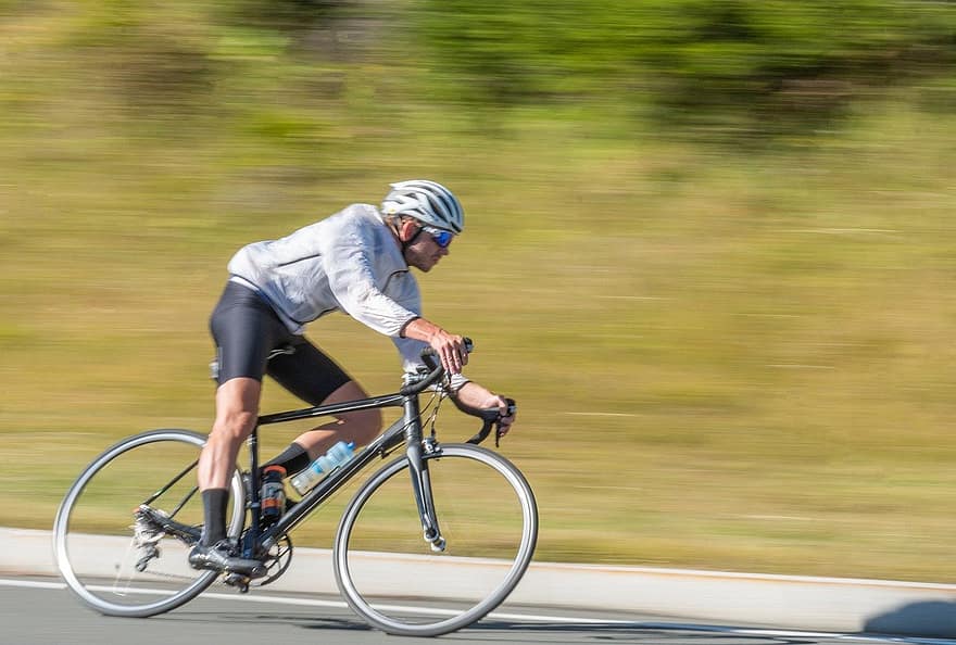 cycling, cyclist, bike ride, speed, bicycle, outdoors, men, sport, exercising, motion, blurred motion