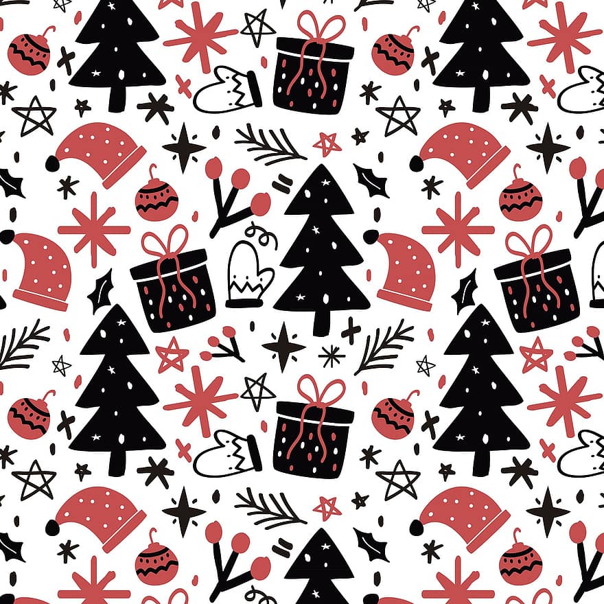 Noël, papier, dans, cadeau, décoration, hiver, vacances, Contexte, fête, décembre, rouge