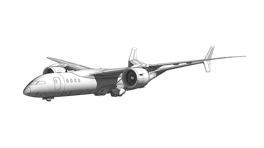 avião, esboço, renderizar, desenhar, desenhando, conceito, futuro, automotivo, aeroespacial, estilo, tridimensional