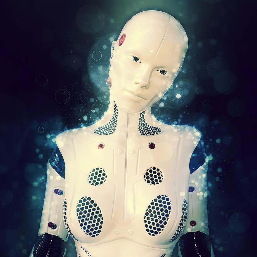 cyborg, kunstig intelligens, robot, teknologi, futuristiske, maskin, mekanisk