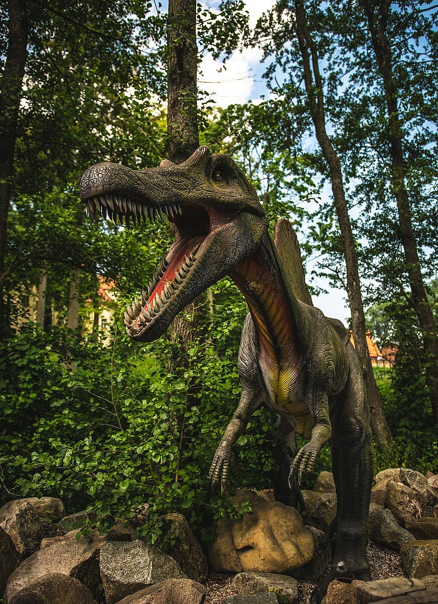dinossauro, parque de dinossauros, modelo, pré-história, pré-histórico, animal, predador, gad, dentes, perigoso, caçar