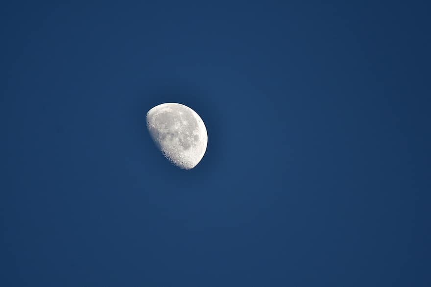Luna, cielo, mezza luna, cielo notturno, corpo celestiale, Africa, natura, notte, blu, astronomia, chiaro di luna