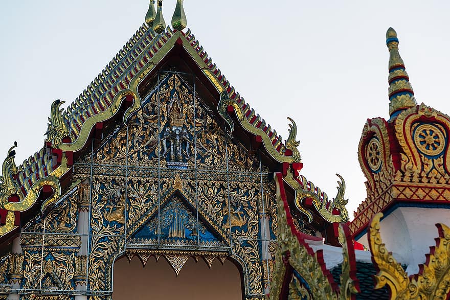 chrám, střecha, thai, Thajsko, Bangkoku, cestovat, prázdnin, životní styl, dobrodružství, turista, výlet