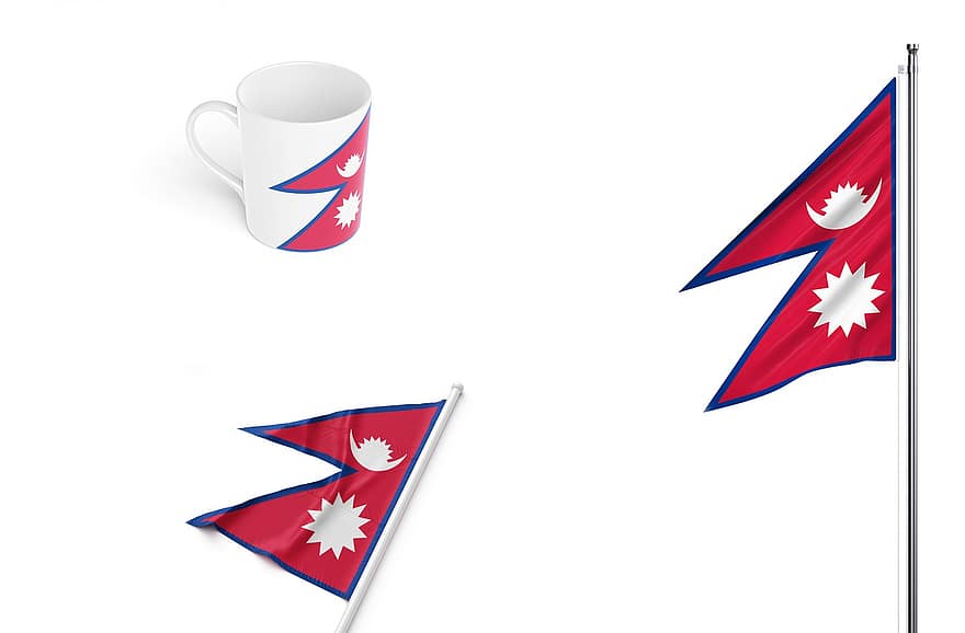 kraj, flaga, Nepal, krajowy, symbol