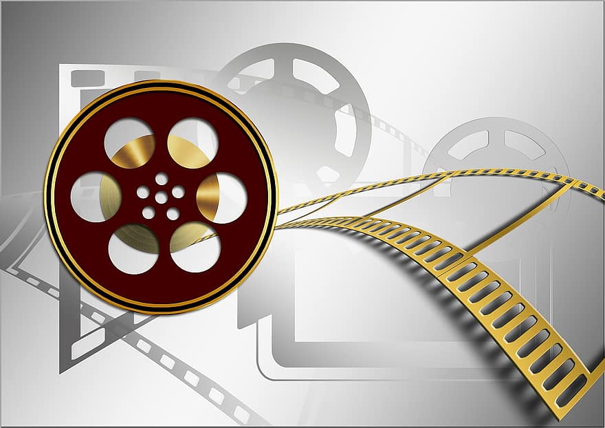 ビデオ、プロジェクター、フィルムロール、映画プロジェクター、シネマ、デモンストレーション、膜、フィルムストリップ、黒、アナログ、録音