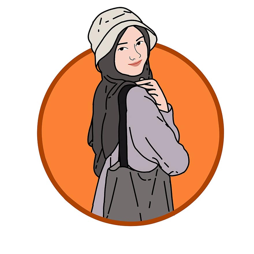 osoba, profil, závoj, žena, dívka, nakupování, avatar, kreslená pohádka, karikatura, muslimský, Zástupné symboly