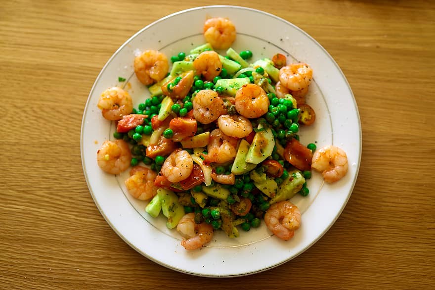 Prawns, Salad, Seafood, Food, Shrimp, Prawn, Healthy, Lunch, Shellfish, Meal, Health