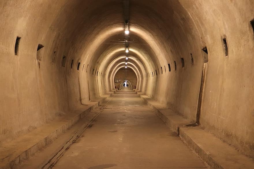 terowongan bawah tanah, bagian, zagreb, kroasia, Arsitektur, dalam ruangan, bawah tanah, koridor, titik hilang, tua, lengkungan