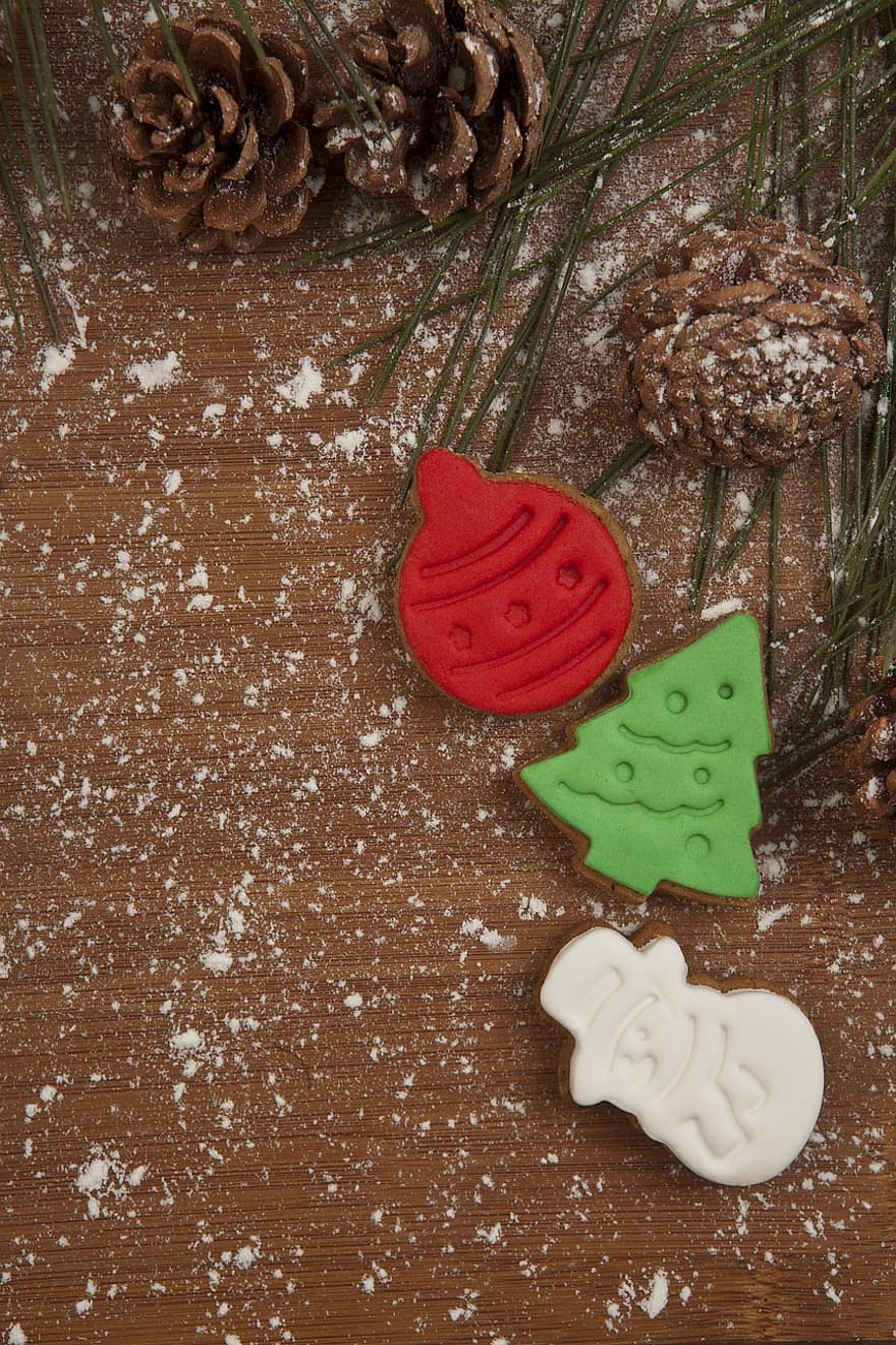 kurabiye, tatlı, çam kozalağı, çam ağacı, yeni yıl, tatil, eğlence, hediye, dekorasyon, sezon, kış