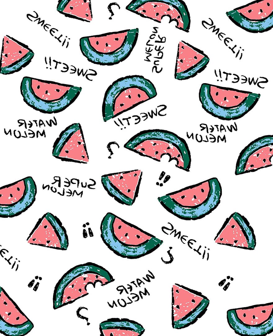Watermelon, Fruit, Sweet, Slice, Pattern, Background