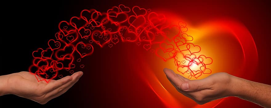 tangan, jantung, cinta, romantis, percintaan, harmoni, perasaan, hari Valentine, peduli, bersama, simbol