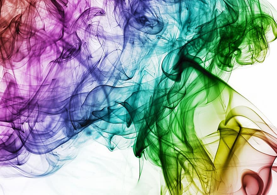 barva, kouř, duha, design, tvořivý, barvitý, účinek, tok, hladký, vlna, křivka