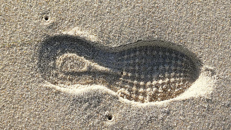 Footprint, Sand, Beach, Summer