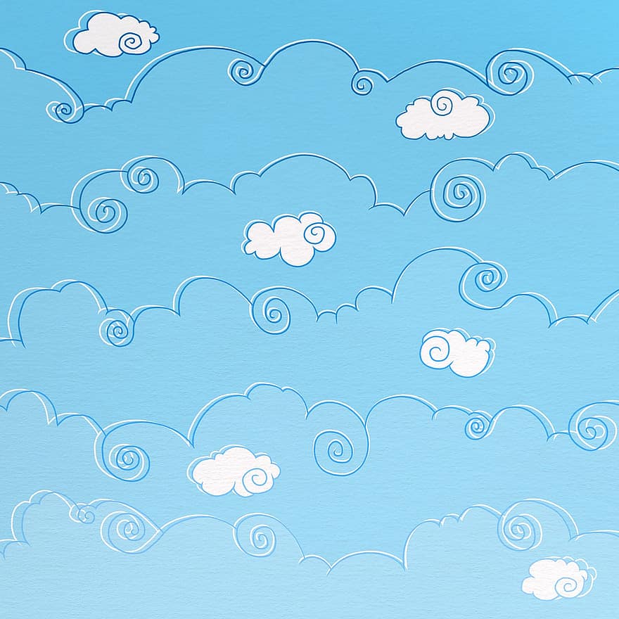 céu, nuvens, desenho animado, dia, azul, fundo, papel de parede, scrapbooking, página de recados