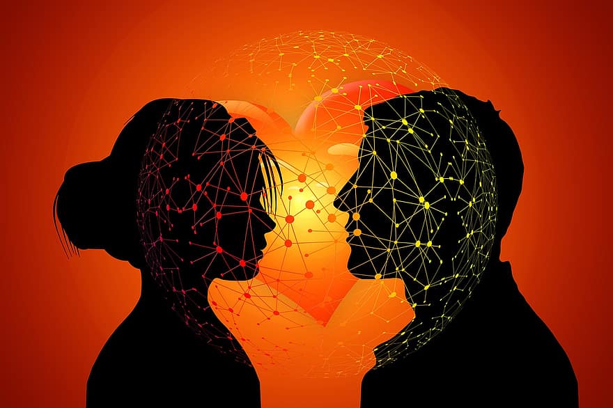 online dejting, hjärta, man, kvinna, par, person, utnämning, möte, lära känna, dating sida, dejting