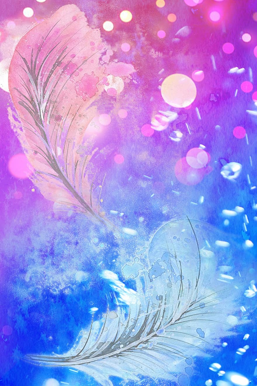 αφηρημένη, yinyang, φως, σχέδιο, bokeh, φτερό, φτερά, βουτιά, δημιουργικός, μπλε, ροζ